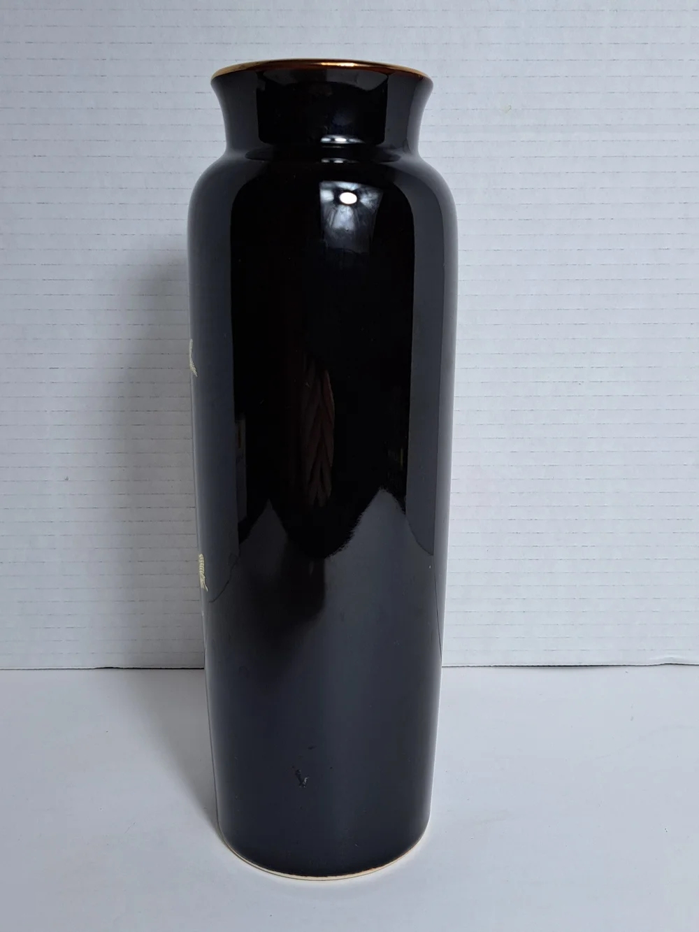 Vintage Japanese Black Ceramic Ikebana Vase made by Otagiri Mercantile Co. (OMC)